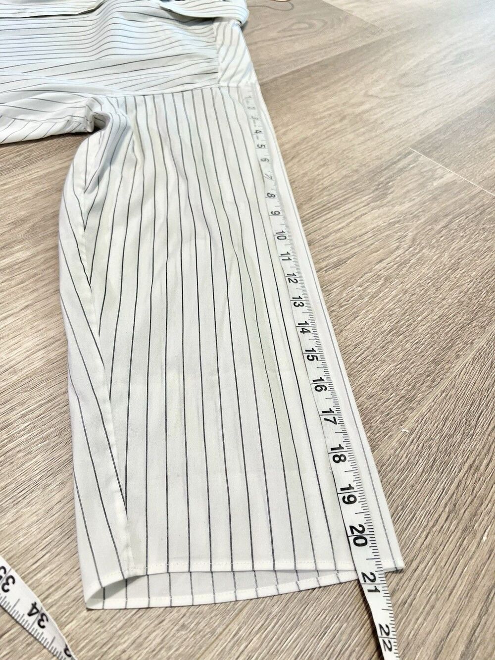 Lafayette 148 Tunic Blouse M/L White Stripe Button Down Lagenlook Artsy Modern - Picture 9 of 16